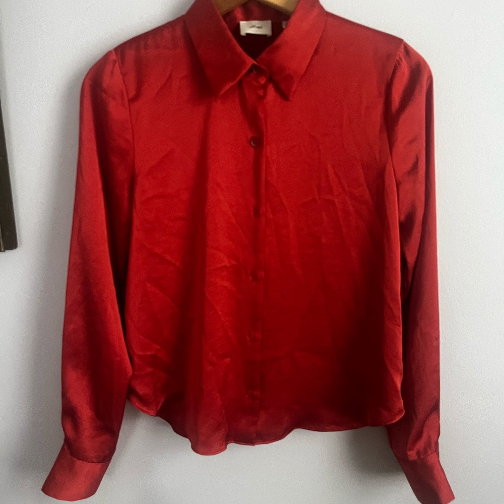 Wilfred button up slinky blouse XS aritzia